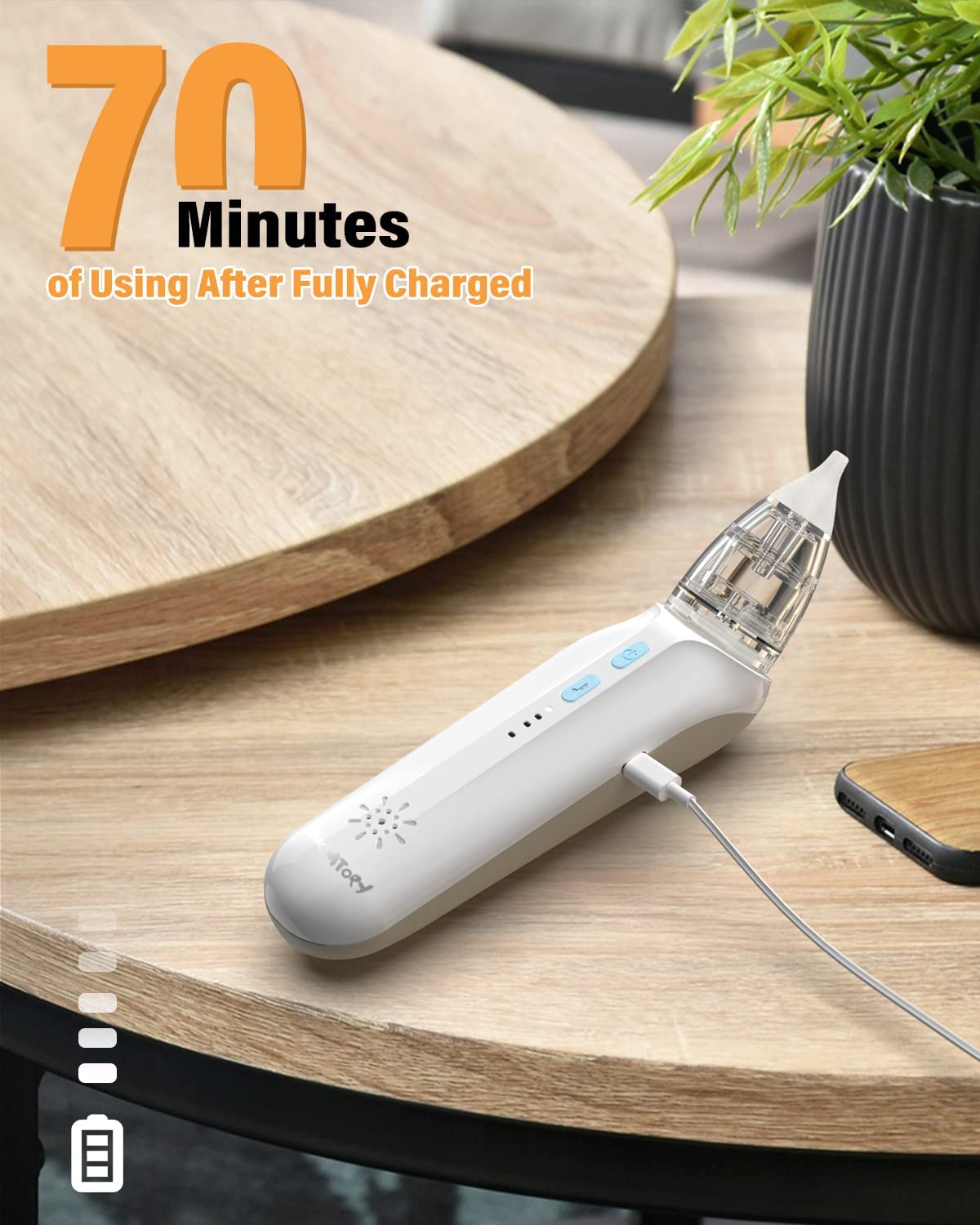 Electric Nasal Aspirator for Baby, MOMTORY Baby Nose Sucker, Baby Nose Cleaner with Soothing Lullaby Function, Rechargeable, Three-Speed Suction, Anti-Backflow