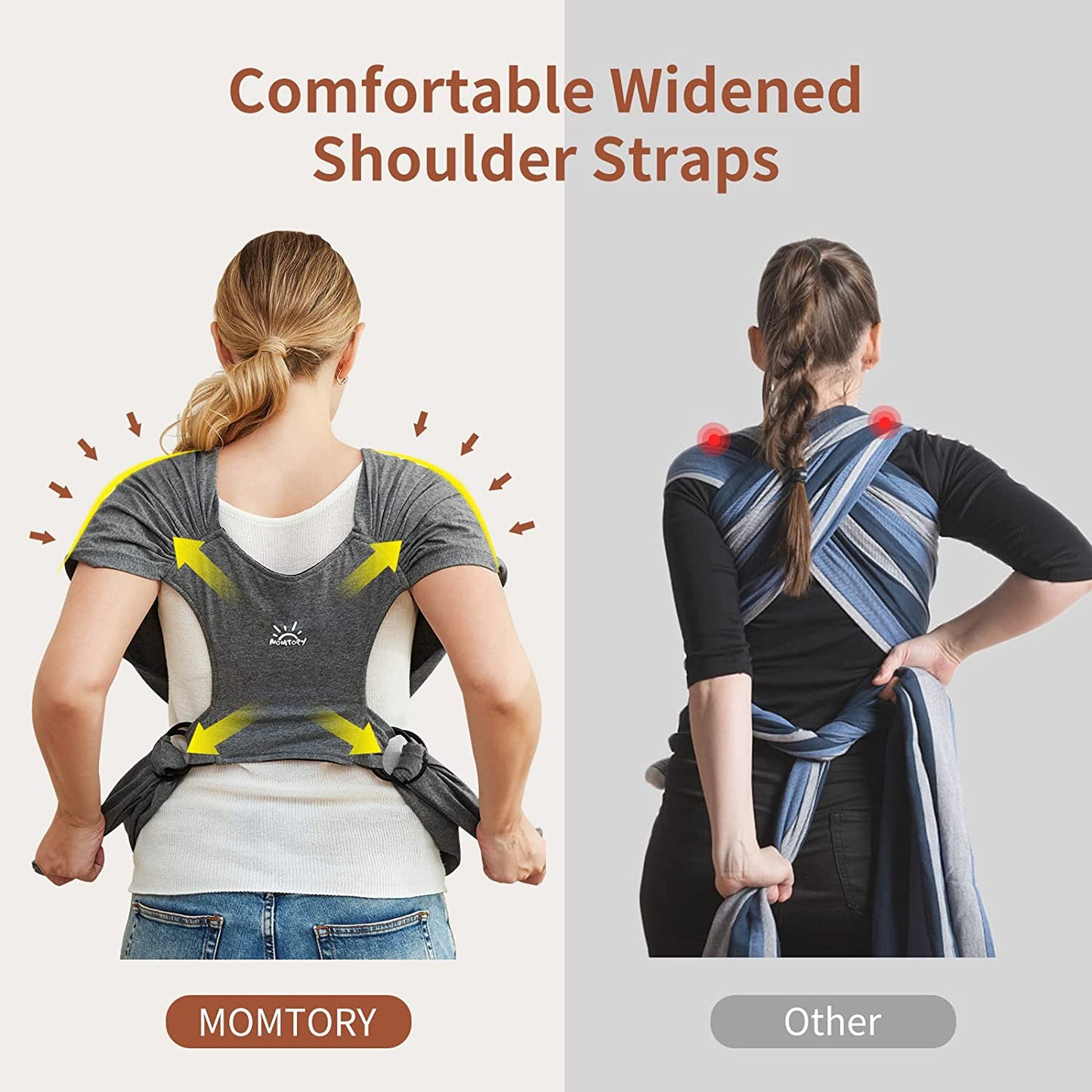 Baby Wraps Carrier, Baby Carrier Newborn to Toddler Newborn Carrier Breathable and Hands Free Baby Sling, Adjustable Infant Carriers Baby Carriers